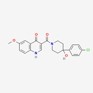 [4-(4-Chlorophenyl)-4-hydroxypiperidin-1-yl](4-hydroxy-6-methoxyquinolin-3-yl)methanone