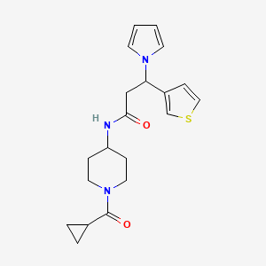 molecular formula C20H25N3O2S B11001164 N-[1-(Cyclopropylcarbonyl)-4-piperidyl]-3-(1H-pyrrol-1-YL)-3-(3-thienyl)propanamide 