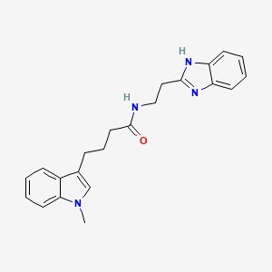 molecular formula C22H24N4O B11001184 N-[2-(1H-1,3-benzimidazol-2-yl)ethyl]-4-(1-methyl-1H-indol-3-yl)butanamide 