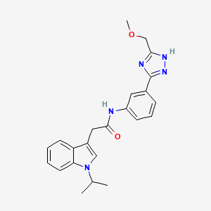 N-{3-[5-(methoxymethyl)-1H-1,2,4-triazol-3-yl]phenyl}-2-[1-(propan-2-yl)-1H-indol-3-yl]acetamide