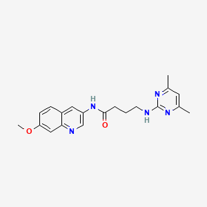 molecular formula C20H23N5O2 B11001229 4-((4,6-dimethylpyrimidin-2-yl)amino)-N-(7-methoxyquinolin-3-yl)butanamide 