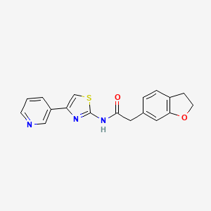 molecular formula C18H15N3O2S B11001238 2-(2,3-dihydro-1-benzofuran-6-yl)-N-[4-(pyridin-3-yl)-1,3-thiazol-2-yl]acetamide 