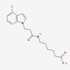 6-{[3-(4-chloro-1H-indol-1-yl)propanoyl]amino}hexanoic acid