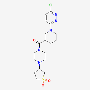 molecular formula C18H26ClN5O3S B11001249 (1-(6-Chloropyridazin-3-yl)piperidin-3-yl)(4-(1,1-dioxidotetrahydrothiophen-3-yl)piperazin-1-yl)methanone 