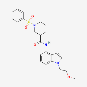 N-[1-(2-methoxyethyl)-1H-indol-4-yl]-1-(phenylsulfonyl)piperidine-3-carboxamide