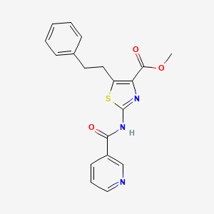 Methyl 5-phenethyl-2-[(3-pyridylcarbonyl)amino]-1,3-thiazole-4-carboxylate