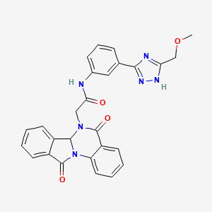 molecular formula C27H22N6O4 B11001270 2-(5,11-dioxo-6a,11-dihydroisoindolo[2,1-a]quinazolin-6(5H)-yl)-N-{3-[3-(methoxymethyl)-1H-1,2,4-triazol-5-yl]phenyl}acetamide 