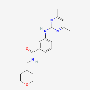 3-[(4,6-dimethylpyrimidin-2-yl)amino]-N-(tetrahydro-2H-pyran-4-ylmethyl)benzamide