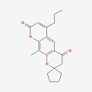 molecular formula C20H22O4 B11001302 10'-methyl-6'-propyl-8'H-spiro[cyclopentane-1,2'-pyrano[3,2-g]chromene]-4',8'(3'H)-dione 