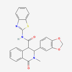 3-(1,3-benzodioxol-5-yl)-N-[(2Z)-1,3-benzothiazol-2(3H)-ylidene]-2-methyl-1-oxo-1,2,3,4-tetrahydroisoquinoline-4-carboxamide