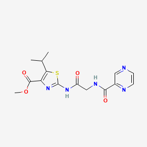 Methyl 5-isopropyl-2-(2-(pyrazine-2-carboxamido)acetamido)thiazole-4-carboxylate