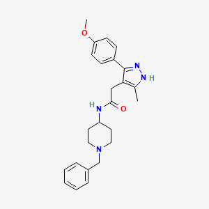 N-(1-benzylpiperidin-4-yl)-2-[5-(4-methoxyphenyl)-3-methyl-1H-pyrazol-4-yl]acetamide