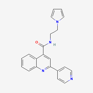 molecular formula C21H18N4O B11001346 2-(pyridin-4-yl)-N-[2-(1H-pyrrol-1-yl)ethyl]quinoline-4-carboxamide 