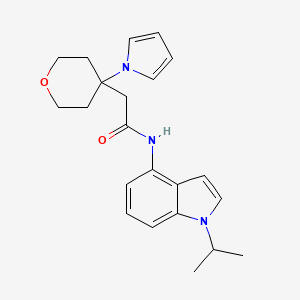 N-(1-isopropyl-1H-indol-4-yl)-2-[4-(1H-pyrrol-1-yl)tetrahydro-2H-pyran-4-yl]acetamide