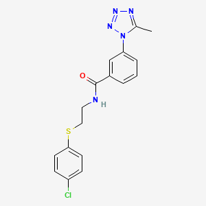 molecular formula C17H16ClN5OS B11001370 N-{2-[(4-chlorophenyl)sulfanyl]ethyl}-3-(5-methyl-1H-tetrazol-1-yl)benzamide 