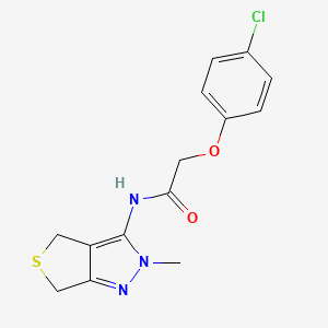 2-(4-chlorophenoxy)-N-(2-methyl-2,6-dihydro-4H-thieno[3,4-c]pyrazol-3-yl)acetamide