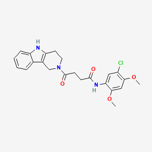 molecular formula C23H24ClN3O4 B11001386 N-(5-chloro-2,4-dimethoxyphenyl)-4-oxo-4-(1,3,4,5-tetrahydro-2H-pyrido[4,3-b]indol-2-yl)butanamide 