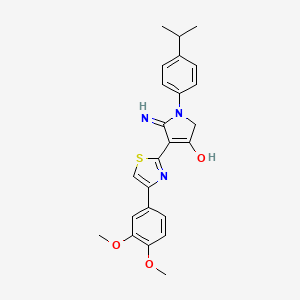 4-[4-(3,4-dimethoxyphenyl)-1,3-thiazol-2-yl]-5-imino-1-[4-(propan-2-yl)phenyl]-2,5-dihydro-1H-pyrrol-3-ol