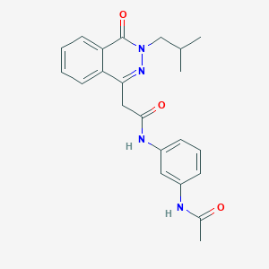 molecular formula C22H24N4O3 B11001420 N-[3-(acetylamino)phenyl]-2-[3-(2-methylpropyl)-4-oxo-3,4-dihydrophthalazin-1-yl]acetamide 