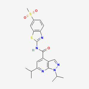 molecular formula C21H23N5O3S2 B11001431 N-[(2Z)-6-(methylsulfonyl)-1,3-benzothiazol-2(3H)-ylidene]-1,6-di(propan-2-yl)-1H-pyrazolo[3,4-b]pyridine-4-carboxamide 