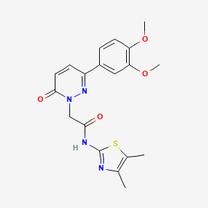 molecular formula C19H20N4O4S B11001437 2-[3-(3,4-dimethoxyphenyl)-6-oxopyridazin-1(6H)-yl]-N-[(2Z)-4,5-dimethyl-1,3-thiazol-2(3H)-ylidene]acetamide 