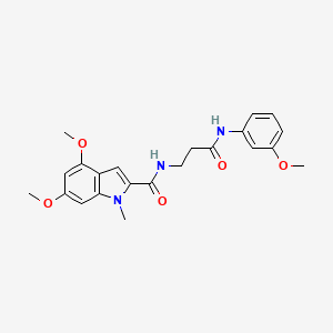 molecular formula C22H25N3O5 B11001440 4,6-dimethoxy-N-{3-[(3-methoxyphenyl)amino]-3-oxopropyl}-1-methyl-1H-indole-2-carboxamide 