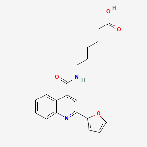 molecular formula C20H20N2O4 B11001443 6-{[2-(Furan-2-yl)quinolin-4-yl]formamido}hexanoic acid 