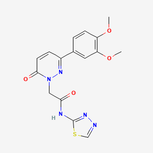 molecular formula C16H15N5O4S B11001450 2-[3-(3,4-dimethoxyphenyl)-6-oxopyridazin-1(6H)-yl]-N-[(2E)-1,3,4-thiadiazol-2(3H)-ylidene]acetamide 