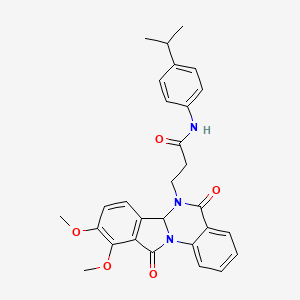 3-(9,10-dimethoxy-5,11-dioxo-6a,11-dihydroisoindolo[2,1-a]quinazolin-6(5H)-yl)-N-[4-(propan-2-yl)phenyl]propanamide