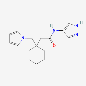 molecular formula C16H22N4O B11001518 N-(1H-pyrazol-4-yl)-2-[1-(1H-pyrrol-1-ylmethyl)cyclohexyl]acetamide 