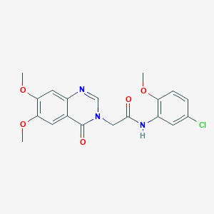 molecular formula C19H18ClN3O5 B11001523 N-(5-chloro-2-methoxyphenyl)-2-(6,7-dimethoxy-4-oxoquinazolin-3(4H)-yl)acetamide 