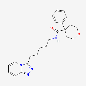 molecular formula C23H28N4O2 B11001530 4-phenyl-N-[5-([1,2,4]triazolo[4,3-a]pyridin-3-yl)pentyl]tetrahydro-2H-pyran-4-carboxamide 