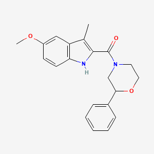 molecular formula C21H22N2O3 B11001535 (5-methoxy-3-methyl-1H-indol-2-yl)(2-phenylmorpholin-4-yl)methanone 