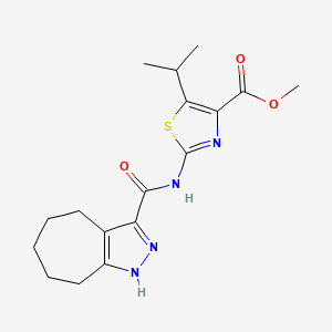 Methyl 2-[(2,4,5,6,7,8-hexahydrocyclohepta[c]pyrazol-3-ylcarbonyl)amino]-5-(propan-2-yl)-1,3-thiazole-4-carboxylate