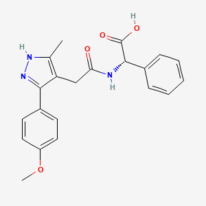 (2S)-2-({2-[3-(4-Methoxyphenyl)-5-methyl-1H-pyrazol-4-YL]acetyl}amino)-2-phenylethanoic acid