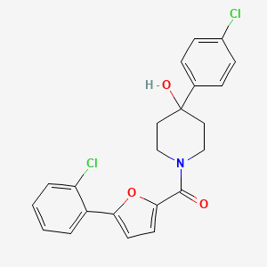 molecular formula C22H19Cl2NO3 B11001622 [5-(2-Chlorophenyl)furan-2-yl][4-(4-chlorophenyl)-4-hydroxypiperidin-1-yl]methanone 