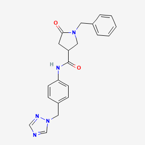 1-benzyl-5-oxo-N-[4-(1H-1,2,4-triazol-1-ylmethyl)phenyl]pyrrolidine-3-carboxamide