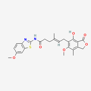 (4E)-6-(4-hydroxy-6-methoxy-7-methyl-3-oxo-1,3-dihydro-2-benzofuran-5-yl)-N-(6-methoxy-1,3-benzothiazol-2-yl)-4-methylhex-4-enamide