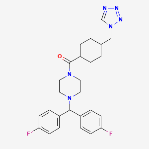 {4-[bis(4-fluorophenyl)methyl]piperazin-1-yl}[trans-4-(1H-tetrazol-1-ylmethyl)cyclohexyl]methanone