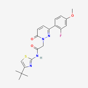 molecular formula C20H21FN4O3S B11001647 N-[(2Z)-4-tert-butyl-1,3-thiazol-2(3H)-ylidene]-2-[3-(2-fluoro-4-methoxyphenyl)-6-oxopyridazin-1(6H)-yl]acetamide 