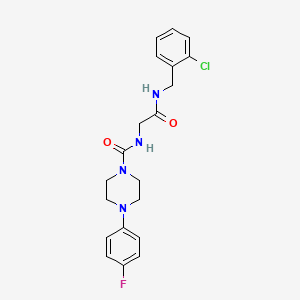 molecular formula C20H22ClFN4O2 B11001649 N-{2-[(2-chlorobenzyl)amino]-2-oxoethyl}-4-(4-fluorophenyl)piperazine-1-carboxamide 