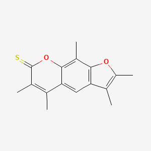 molecular formula C16H16O2S B11001653 2,3,5,6,9-pentamethyl-7H-furo[3,2-g]chromene-7-thione 