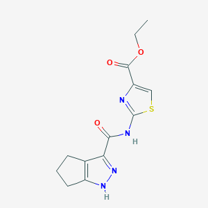 molecular formula C13H14N4O3S B11001670 Ethyl 2-[(1,4,5,6-tetrahydrocyclopenta[c]pyrazol-3-ylcarbonyl)amino]-1,3-thiazole-4-carboxylate 