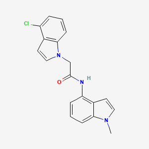 molecular formula C19H16ClN3O B11001678 2-(4-chloro-1H-indol-1-yl)-N-(1-methyl-1H-indol-4-yl)acetamide 