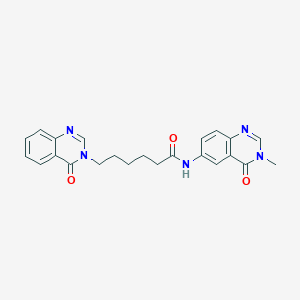 molecular formula C23H23N5O3 B11001690 N-(3-methyl-4-oxo-3,4-dihydroquinazolin-6-yl)-6-(4-oxoquinazolin-3(4H)-yl)hexanamide 