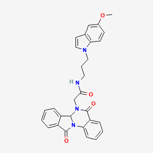 2-(5,11-dioxo-6a,11-dihydroisoindolo[2,1-a]quinazolin-6(5H)-yl)-N-[3-(5-methoxy-1H-indol-1-yl)propyl]acetamide