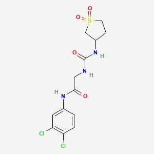 molecular formula C13H15Cl2N3O4S B11001702 N-(3,4-dichlorophenyl)-N~2~-[(1,1-dioxidotetrahydrothiophen-3-yl)carbamoyl]glycinamide 