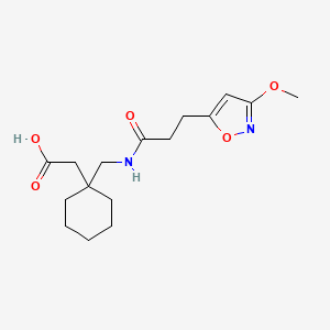 [1-({[3-(3-Methoxy-1,2-oxazol-5-yl)propanoyl]amino}methyl)cyclohexyl]acetic acid