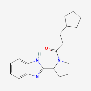 molecular formula C19H25N3O B11001770 1-[2-(1H-benzimidazol-2-yl)pyrrolidin-1-yl]-3-cyclopentylpropan-1-one 