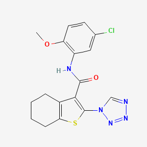 molecular formula C17H16ClN5O2S B11001789 N-(5-chloro-2-methoxyphenyl)-2-(1H-tetrazol-1-yl)-4,5,6,7-tetrahydro-1-benzothiophene-3-carboxamide 